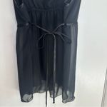 Creaciones Parisina Sheer Babydoll Tie Back Top. Size: Small. Color: Black. Black Photo 5