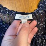 Aerie Woman's Floral Sheer Casual Plus Size Navy Blouse Size XXL Photo 2
