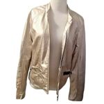 Cavalini Jacket Women's Sz Large Champagne Metallic Faux Leather Y2K Futuristic Photo 7