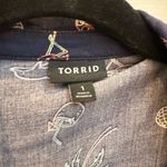 Torrid  Vacation Stretch Challis Button-Front Shirt Resort Tropical Plus Size 1X Photo 6