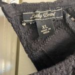 Lucky Brand blouse pop over eyelet embroidered black cap sleeves XL Photo 6