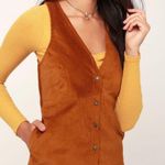 Free People  Rolling Thunder Burnt Orange Corduroy Mini Dress XS Photo 1