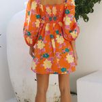 Hello Molly Orange Floral Mini Dress Photo 2