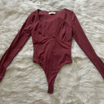 Long Sleeve Women’s Bodysuit Red Photo 0