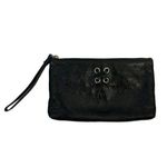 Cole Haan  Black Genuine Leather Cardholder Wristlet Top Zip iPhone Phone Holder Photo 0