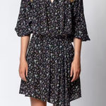 Zadig & Voltaire  Black and White Asymmetrical Sundress with Dolman Sleeves Photo 0