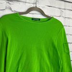 Vintage Lauren Ralph Lauren Lime Neon Green Long Sleeve Shirt Pocket Y2K Preppy Size M Photo 2