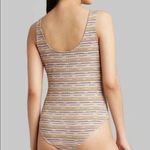 Wild Fable  Stripe Bodysuit Multicolored Olive Pink NEW Small Snaps Photo 1