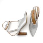 Sundance  Jacinda Shoes Metallic Silver Ankle Wrap Heels Women’s Size 36 | US 6 Photo 15