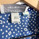 Schrader Sport Schrader Petite Sport Navy Blue & White Patterned Shirt Dress Size 10p Photo 4