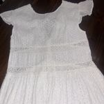 Raga  Anthropologie M White Juhi Luna Eyelet Button Down Flutter Sleeve Maxi Photo 8