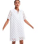 ZARA  openwork crochet short dress with buttons Size Medium Photo 8