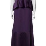 Vera Wang  White Trumpet Royal Purple Floor Length Strapless Gown 2 Photo 0