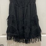 Billabong  Designers Closet Black Strapless Fringe Tiered Mini Dress Photo 5