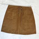 Hollister Y2K Mid-2000s Lace-Up Faux Suede High Rise Mini Skirt - Brown - 0 Photo 9