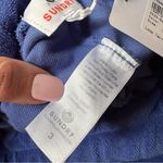 Sundry Loop Terry Wide Leg Crop Lounge Pants NWT Size Large Blue Photo 8