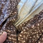 Garnet Hill  Faux Wrap Maxi Dress Brown Stretch Tencel Jersey V Neck Womens Large Photo 6