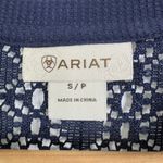 Ariat  Womens Navy Blue Long Sleeve Henley Shirt Lace Yoke Thermal Size S Photo 5