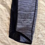 Athleta  Black White Striped Sheer Panel Capris Pants Yoga Running Fitness VGUC M Photo 6