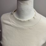Nation Ltd  Long Sleeve Pullover Sweatshirt Top Mock Neck Ivory White Small S Photo 4