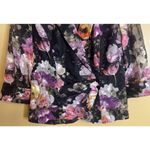 Alex Evenings  Floral Print, Sheer 3/4 Length Sleeves, Formal Blazer Size Small Photo 1