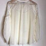 Hayden  ladies cottagecore Sheer Tie Front Peasant Top size medium Photo 11