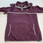 LL Bean Womens Purple Sweater Fleece Pullover 1/4 Snap Teal Blue Size XS Pockets Photo 5