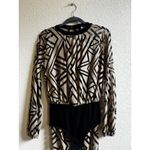 Women Sexy Sheer Long Sleeve Bodysuit Top + Pants Tracksuits Made In USA Sz S Photo 2