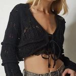 ZARA Women’s  black crop crochet cardigan  Photo 0