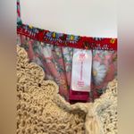 No Boundaries  Red Floral and Cream Crochet Tank Top Size M 7-9 Photo 1