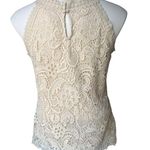 Adiva Sleeveless Lace Cream Halter Neck Top, Sz S Photo 1