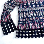 Tory Burch Crochet Trim Print Cotton Tunic size 2 Photo 8