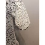 ZARA  Trafaluc Small Floral Lace Overshirt Short Sleeve White Black Romantic Photo 3