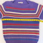 Pandora Vintage Made in USA Retro 80's Knit Sweater Purple Multicolor Striped Photo 7