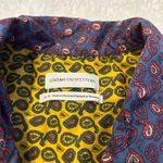 Urban Outfitters  Women Button Down Top Yellow Colorblock Paisley Casual Sz Small Photo 4
