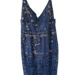 For Love & Lemons  NEW Gianna Blue Lace Midi Dress Photo 5