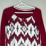 Rewind  3/4 Sleeve Maroon Back and Aztek Patterned Front Blouse Size Juniors S Photo 10