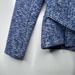 Banana Republic Blue Tweed Wool Blend Tie Belt Jacket Size 10 Photo 3