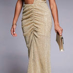 ASOS  Gold Cut-Out Midi Dress Photo 0