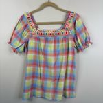 Johnny Was NEW  Delacey Puff Sleeve Boho Embroidered Peasant Top Womens Small Photo 2