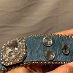 Western Rhinestone Cowgirl Cowboy Bling Studded Genuine Leather Belt Green Photo 5