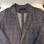 Liz Claiborne Liverpool Los Angeles Navy Khaki Plaid Boyfriend Blazer Open Front Women’s 2X Photo 4