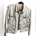 Levi's Vintage Levi’s Off-White Denim Jacket Classic Trucker Style Sz S Western Retro Photo 5