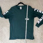 PINK - Victoria's Secret Victoria's Secret PINK Green Long Sleeve Tee Relaxed Fit Crew Neck Photo 5