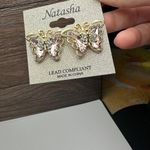 Pink Rhinestone Butterfly Gold Tone Insect Large Stud Pierced Earrings Natasha Photo 7