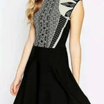 Ted Baker Jenkins Dress Black Gold Fit and Flare Sz 2 Photo 0