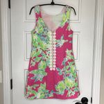 Lilly Pulitzer  Delia Shift‎ Dress Pink Lemonade Women's Size 2 Fruit 100% Cotton Photo 4