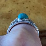 Natural Nevada Turquoise Sterling Silver Ring Size 9 Blue Photo 1