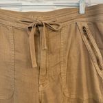 American Eagle 36x32 Dreamy Drape Wide Leg Cargo Pants Sz 12L Tan Baggy Boho EUC Photo 4
