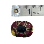 Vintage Unsigned Red Gold Black Clip On Earrings Classy Retro Glamour Party Glam Photo 6